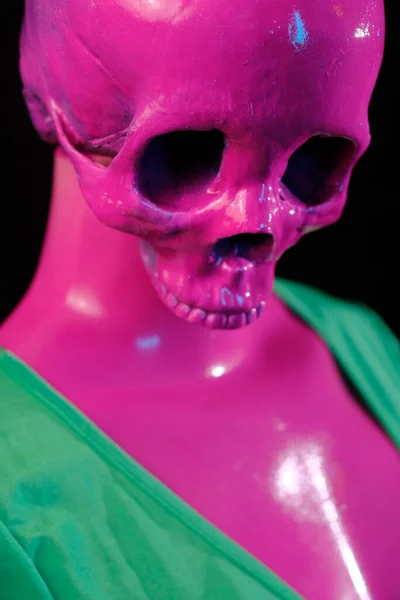 Abstract Pink Manikin Lady Skull Concept Womens Health Issues — Foto Stock