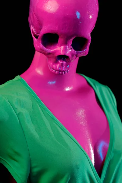 Abstract Pink Manikin Lady Skull Concept Womens Health Issues — Foto de Stock