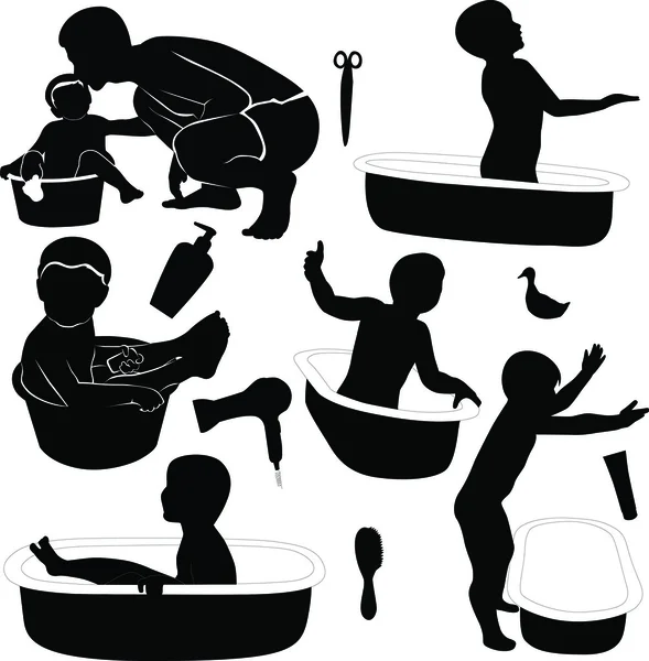 Vectores de stock de Niño bañandose dibujo, ilustraciones de Niño