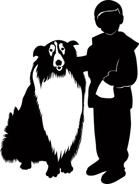 Junge und Hund — Stockvektor