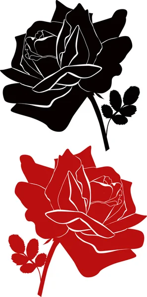 Чорно-червоні троянди — стоковий вектор