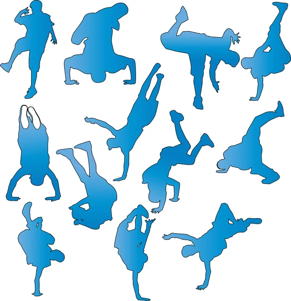 Breakdance poses — Stock Vector