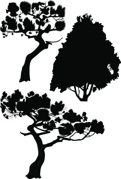 Arbustos de árboles — Vector de stock