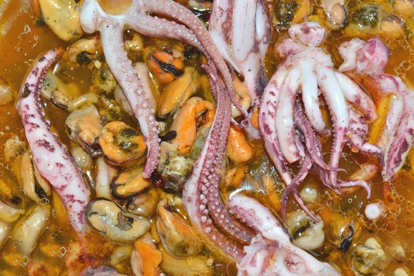 Zeevruchten octopus en mosselen marinade — Stockfoto