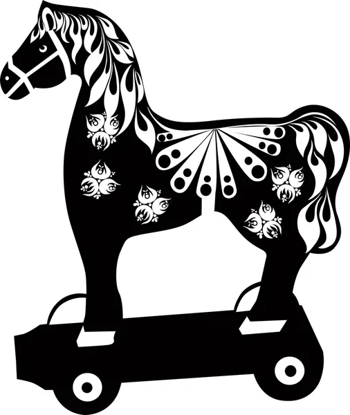Векторная иллюстрация - игрушечная деревянная лошадь — стоковый вектор