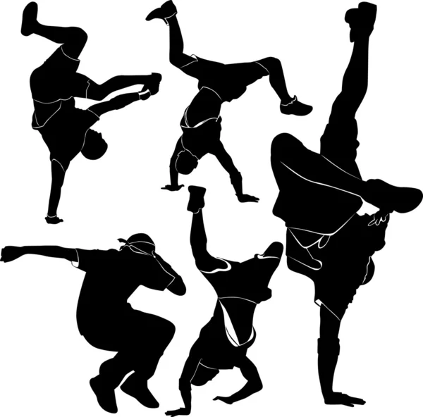 Sagoma breakdance — Vettoriale Stock