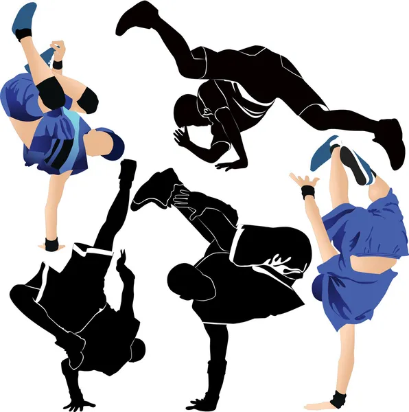 Silhouette Breakdance — Image vectorielle