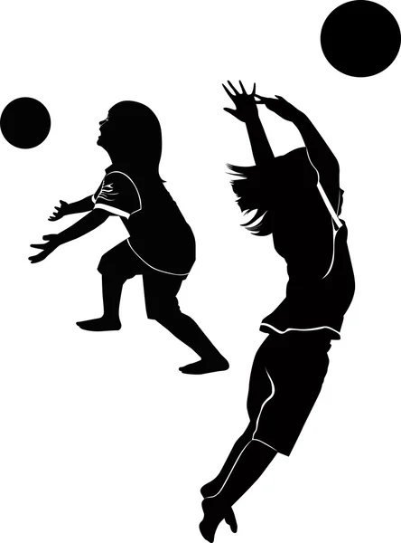 Çocuklar top oynuyor — Stok Vektör