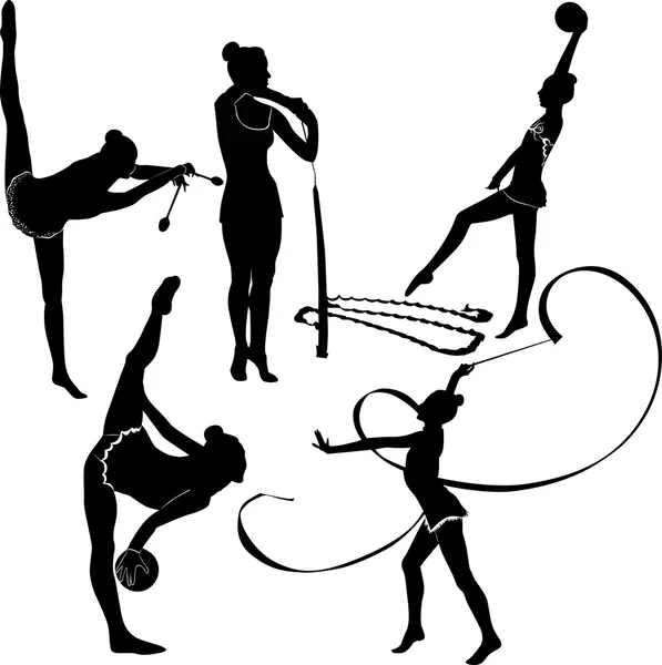 Dziewczynka gimnastyczka lekkoatletka — Wektor stockowy