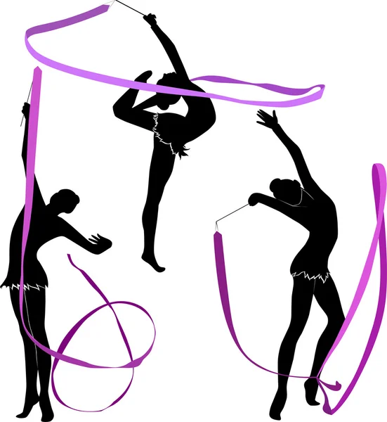 Girl gymnast athlete — Stock Vector