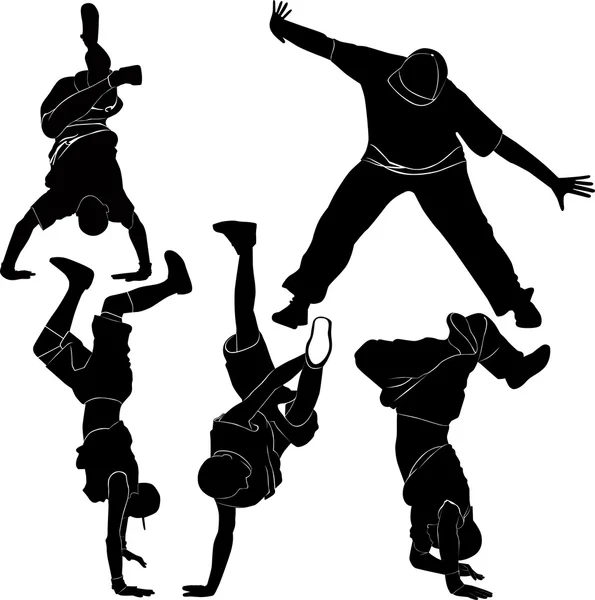 Silueta Breakdance — Vector de stock