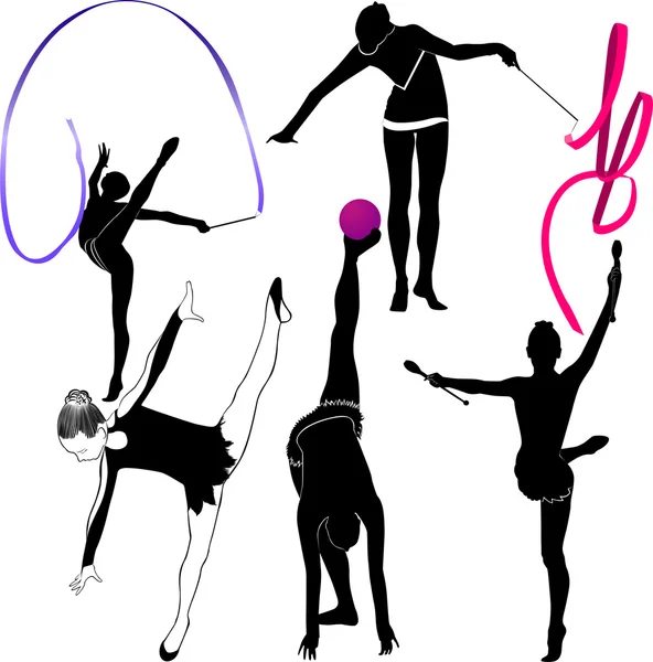 Fille gymnaste athlète — Image vectorielle