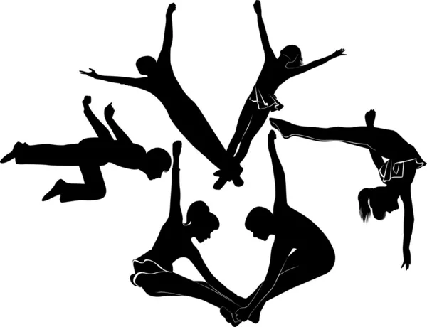Acrobats gymnasts — Stock Vector