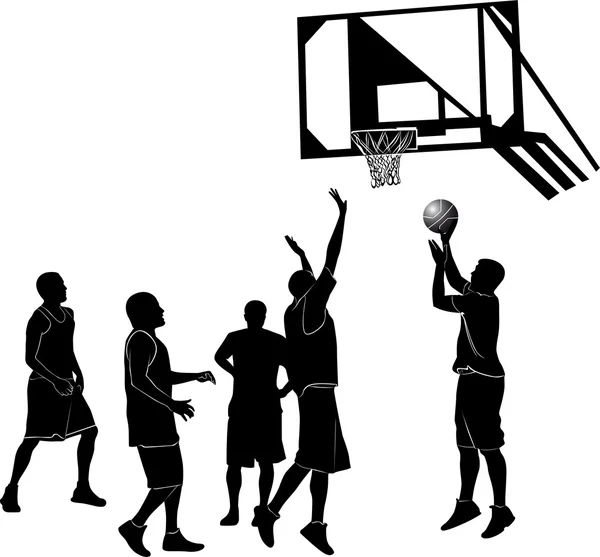 Playing basketball — Stock Vector