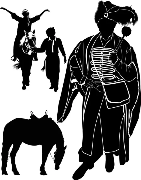 Cosaque cavalier — Image vectorielle