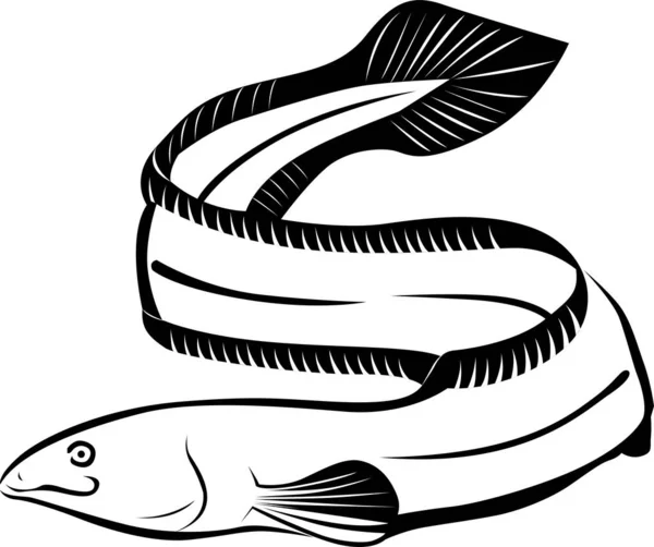 Japansk Bläck Skiss Fisk Gamla Papper Bakgrund Handritad Vektorillustration Design — Stock vektor