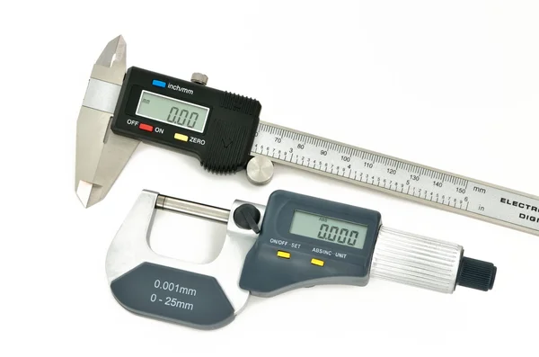 Calibrador digital e micrômetro — Fotografia de Stock