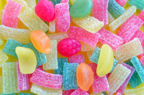 Kleurrijke gelei en suiker — Stockfoto