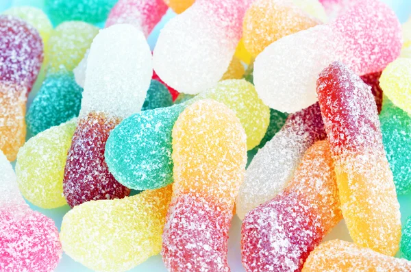 Colorful of jelly and sugar — Stock Photo, Image