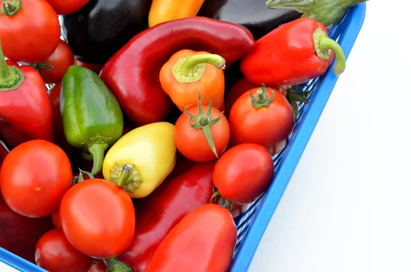 Different fresh vegetables in a box — Stock Photo, Image