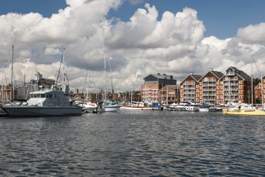 Ipswich waterfront marina güneşli