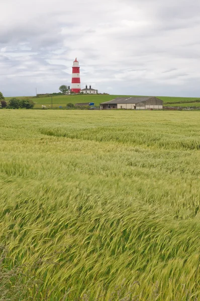 The red-white lighthouse — Stock Photo, Image