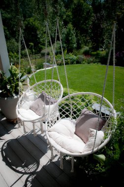 Garden relaxation on terrace.