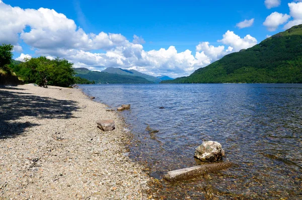 Playa Vacía Loch Lomond Verano Escocia —  Fotos de Stock