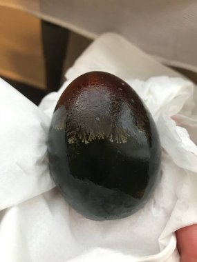 Trung Bac Thao Lezzetli ördek yumurtası Century yumurtaları pidan alkali ördek mayalanmış yumurta sarısı ipeksi yumurta sarısı siyah Çin lezzeti geleneksel yemek koyu kahverengi jöle