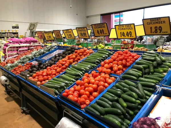 Auckland Sep Tienda Verduras Que Venden Productos Agrícolas Frutas Frescas — Foto de Stock