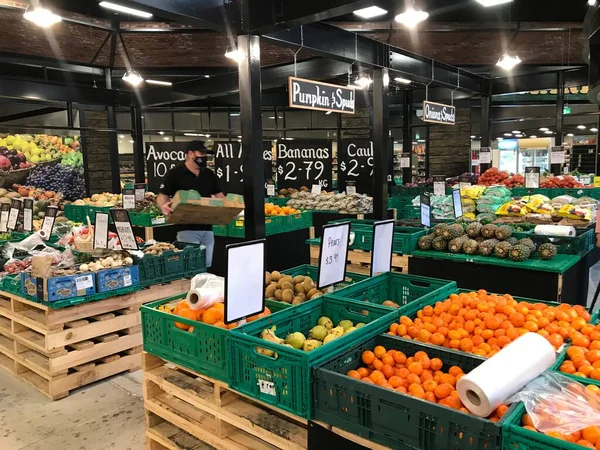 Christchurch Sep Produce Comerciantes Tienda Verduras Que Venden Productos Agrícolas — Foto de Stock