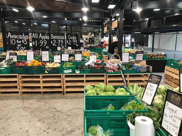 Christchurch Sep Produce Comerciantes Tienda Verduras Que Venden Productos Agrícolas — Foto de Stock