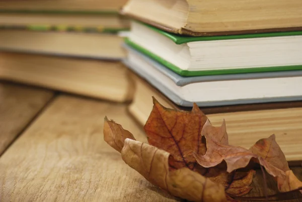 Muchos libros sobre la mesa — Foto de Stock