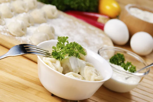 Kokt kött dumplings — Stockfoto