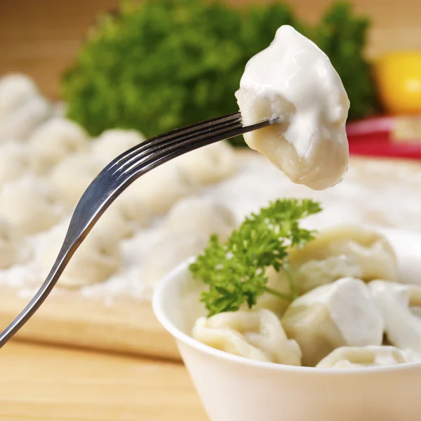 Kokt kött dumplings — Stockfoto