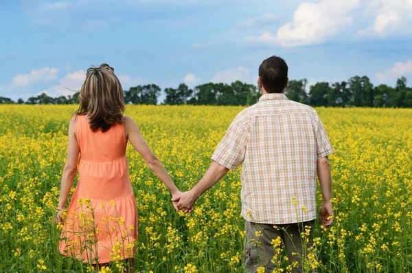 Bakifrån av amorösa par — Stockfoto