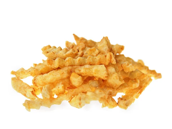 Pommes frites på den vita isolerade bakgrunden — Stockfoto