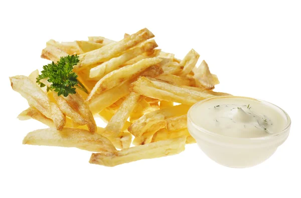 Pommes frites auf weißem Hintergrund — Stockfoto