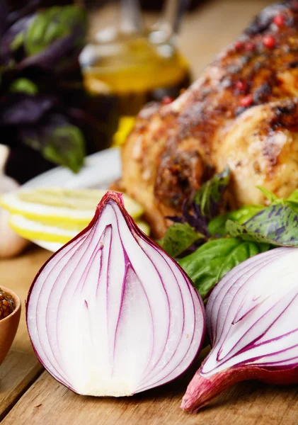 Baked tasty hot chicken — Stock Photo, Image