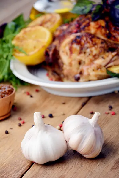 Baked tasty hot chicken — Stock Photo, Image