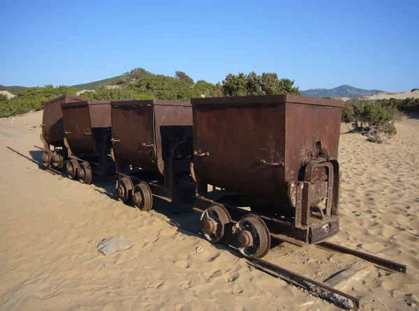 Oude mijnen trolleys — Stockfoto