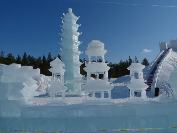 Chinese tower in ice — Stock Photo, Image