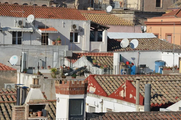 Domy i dachy w cagliari — Zdjęcie stockowe