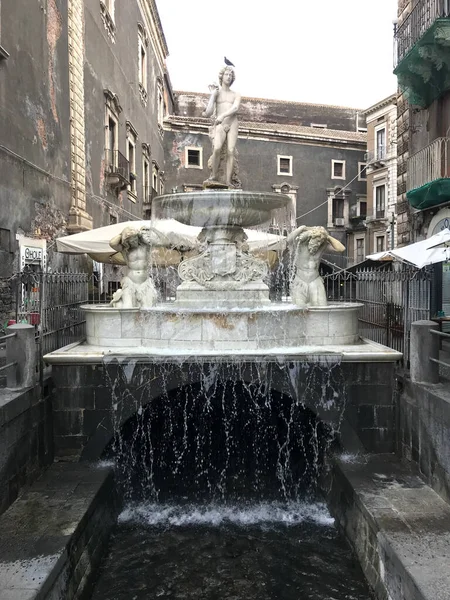 Amenano Fountain Catania Sicily Italy — Stock Photo, Image