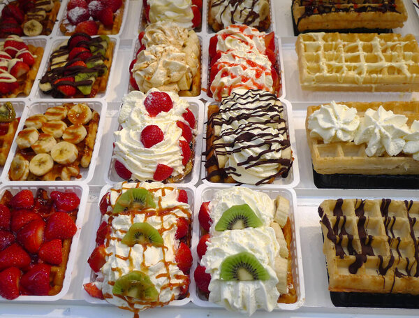 Waffles on display in Belgium