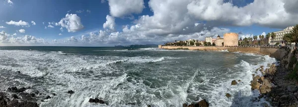 Vista Alghero Frente Mar Cerdeña Italia — Foto de Stock