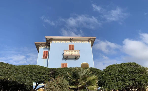 Blå Villa Alghero Sardinien Italien — Stockfoto