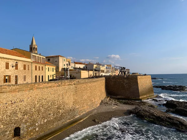 View Seafront Bastions Alghero Sardinia Italy — 图库照片