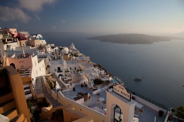 gün batımında Santorini