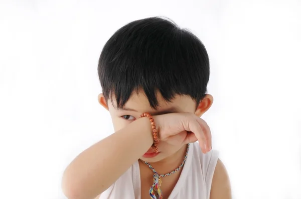 Asian Kid sleepy — Stock Photo, Image